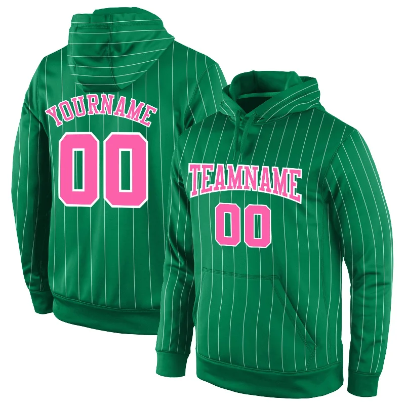 Youthful Vitality Custom Stitched Kelly Green White Pinstripe Pink-White Sports Pullover Sweatshirt Hoodie Youthful Vitality Custom Stitched Kelly Green White Pinstripe Pink-White Sports Pullover Sweatshirt Hoodie