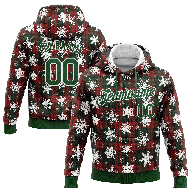 Easy Wear Chic Custom Stitched Red Green-White 3D Christmas Plaid And Snow Sports Pullover Sweatshirt Hoodie Easy Wear Chic Custom Stitched Red Green-White 3D Christmas Plaid And Snow Sports Pullover Sweatshirt Hoodie