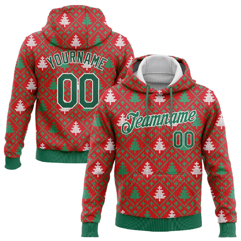 Cozy Essentials Wear Custom Stitched Red Kelly Green-White 3D Christmas Trees Sports Pullover Sweatshirt Hoodie Cozy Essentials Wear Custom Stitched Red Kelly Green-White 3D Christmas Trees Sports Pullover Sweatshirt Hoodie