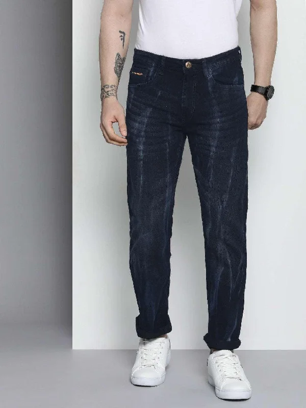 Casual Fit Men's Distressed Straight Jeans