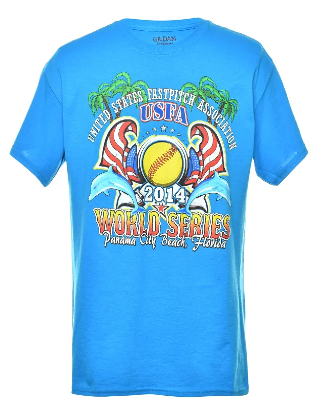 French Style 2000s USFA Printed T-shirt - M