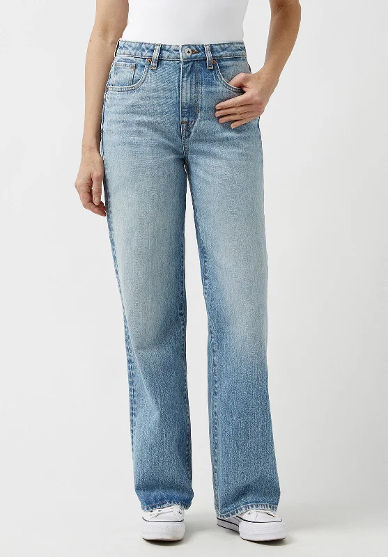 Trendy Traveler High Rise Wide Leg Addie Vintage Feel Women's Jeans - BL15901