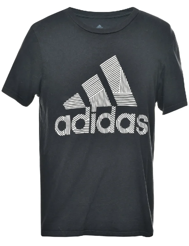 Fashionable Inner Wear Adidas Printed Black & White T-shirt - S
