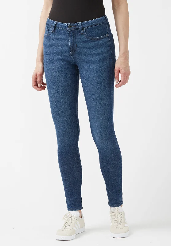 Classic Retro Mid Rise Skinny Alexa Women's Jeans in Medium Blue - BL15848