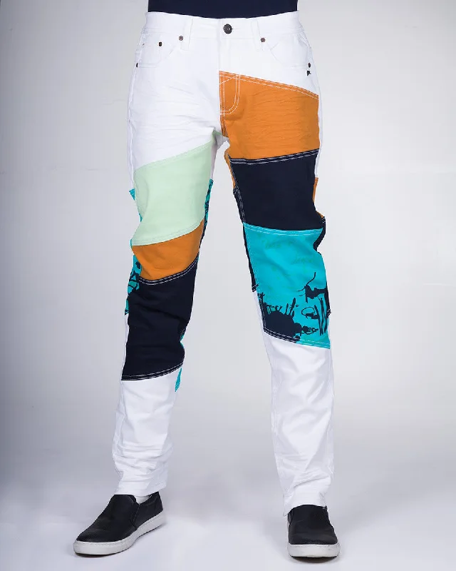 Fresh And Elegant Ayren | Men's Multi Color and Pieced Twill Jean