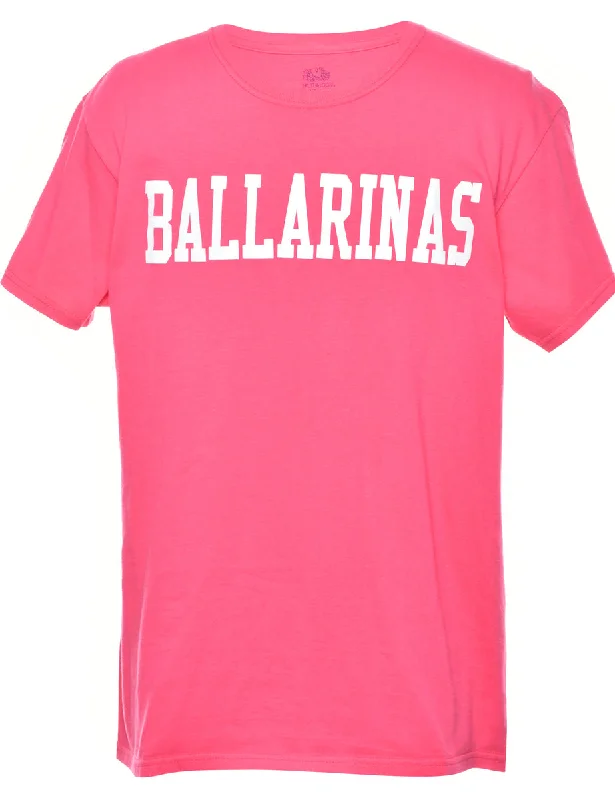 Elegant Outline Ballerinas Printed T-shirt - M