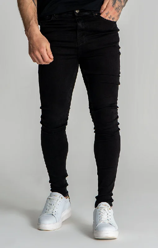 French Retro Black Core Skinny Jeans