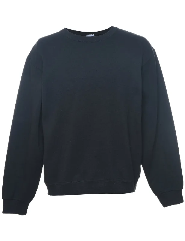 Black Plain Sweatshirt - M