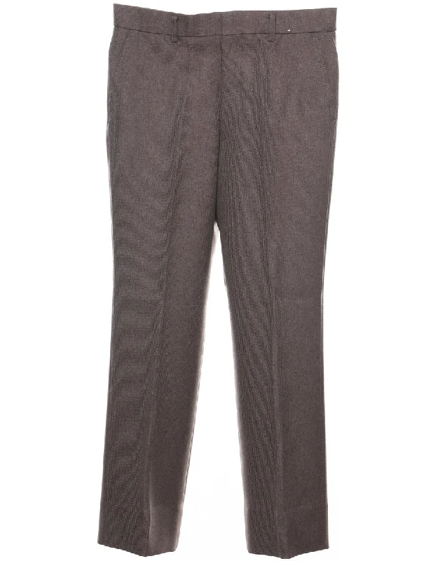 Soft Textures Brown Classic Tapered Trousers - W32 L29