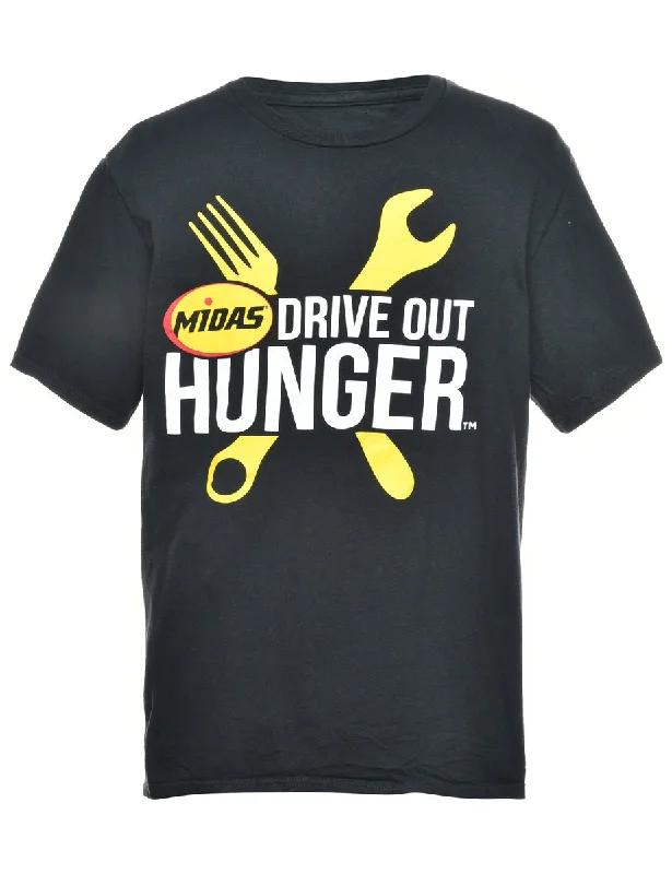 Comfortable Design Drive Hunger Printed T-shirt - M