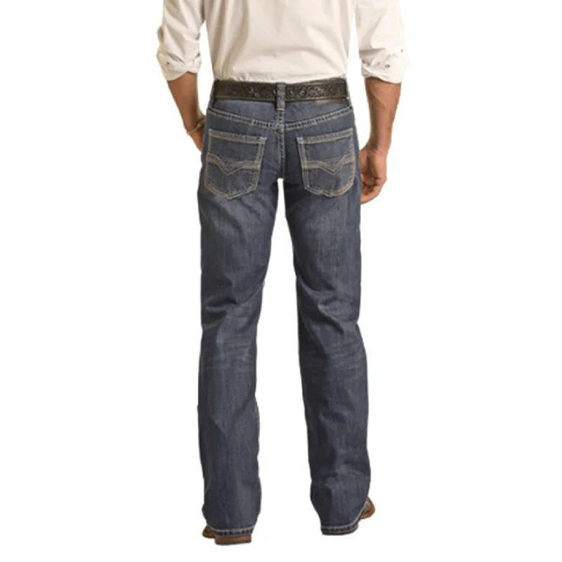 Spring Fashion Rock & Roll Men's Dark Wash Pistol Jean