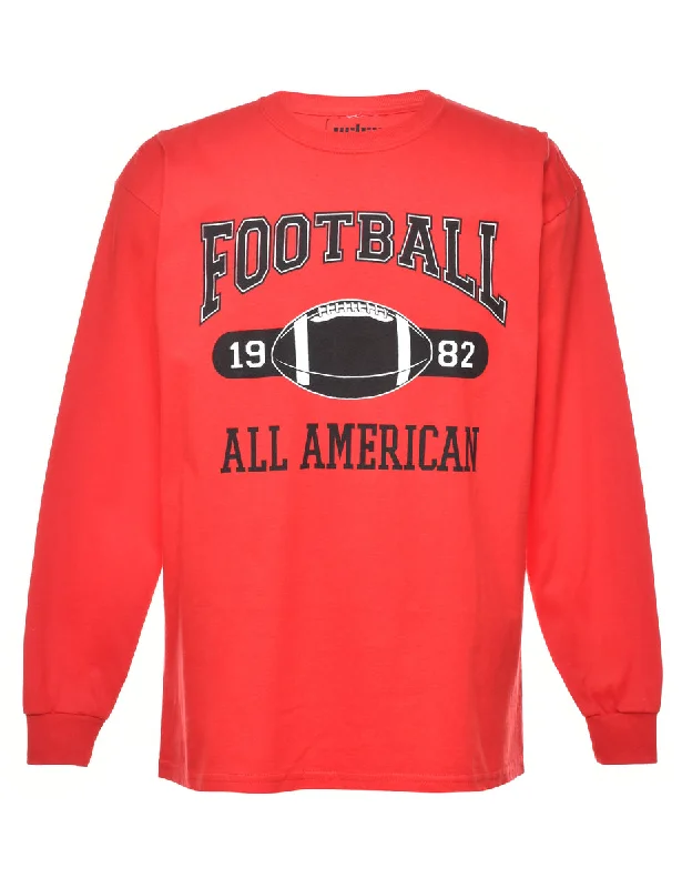 Ethnic Style Football Printed T-shirt - M