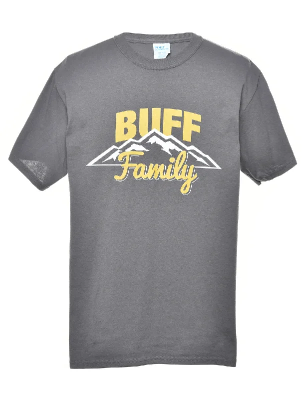 Sexy Fun Grey Buff Family Printed T-shirt - M