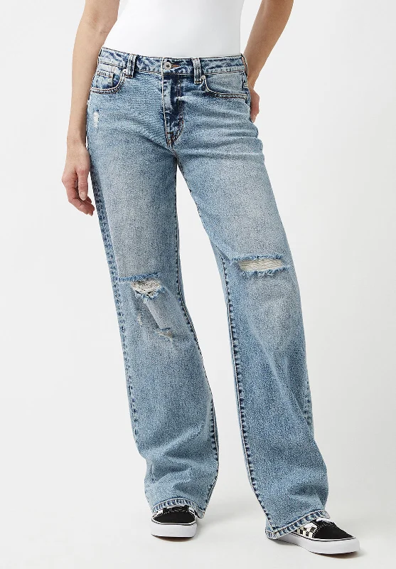 Carefree Low & Loose Gwen Women's Jeans in Sanded Blue - BL15873