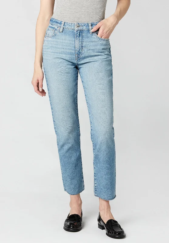 Casual And Versatile High Rise Straight Jayden Women's Jeans in Vintage Wash - BL15792