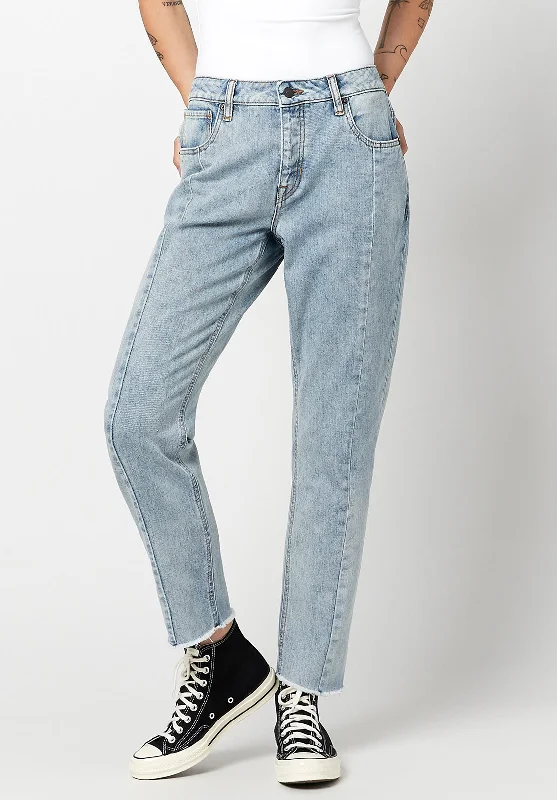 Fresh And Natural Relaxed Madison Boyfriend Women's Jeans with Raw Edge - BL15826