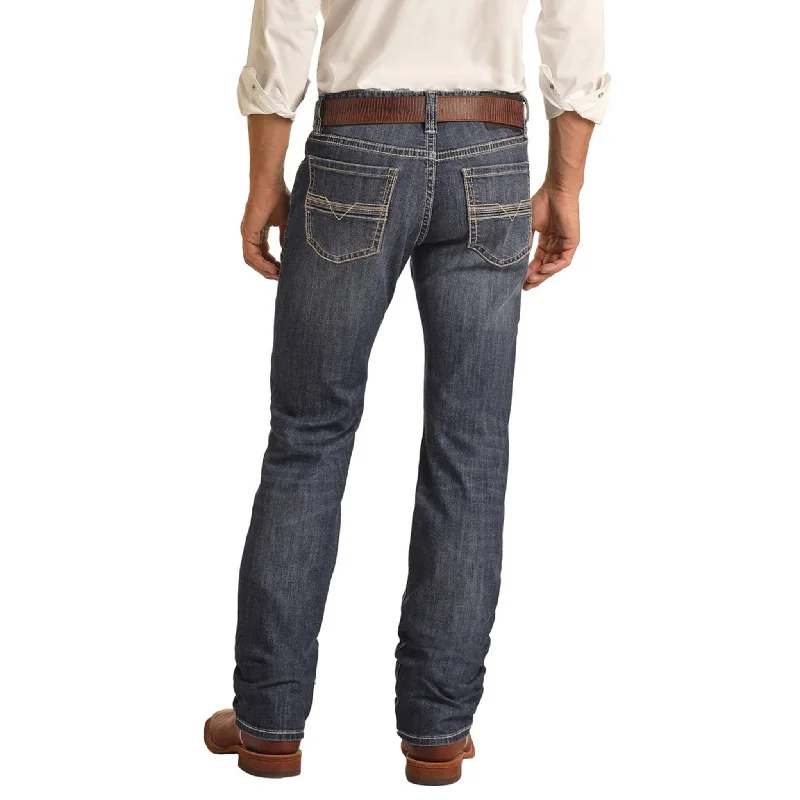 Bright Colors Rock & Roll Men's Med Wash Straight Leg Jeans