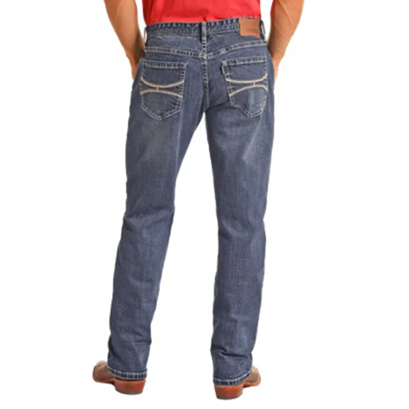 Noble And Elegant Rock & Roll Men's Cowboy Bootcut Jeans