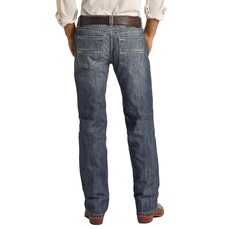Basic Comfort Men's Pistol Straight Leg Rock & Roll Jean