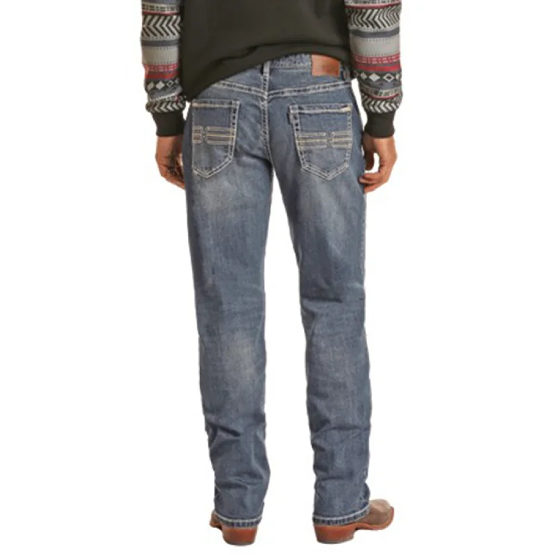 Romantic Data Hooey Men's Relaxed Tapered Bootcut Jeans