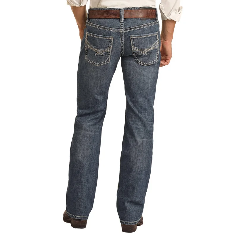 Eye-catching Personality Rock & Roll Men's Pistol Straight Bootcut Jeans