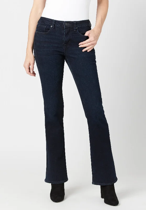 Wandering freely Mid Rise Bootcut Queen Women's Jeans in Dark Blue - BL15832