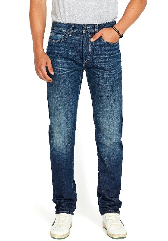 Elegant Casuals Relaxed Tapered Ben Men's Jeans in Sanded Dark Blue - BM22594