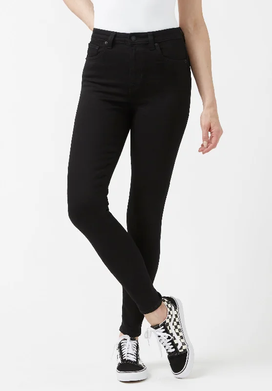 Cozy Essentials High Rise Skinny Skylar Women's Jeans in Black - BL15663