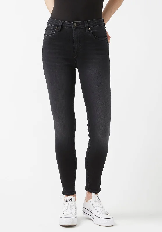 Fashion Style High Rise Skinny Skylar Women's Jeans in Carbon Black - BL15664