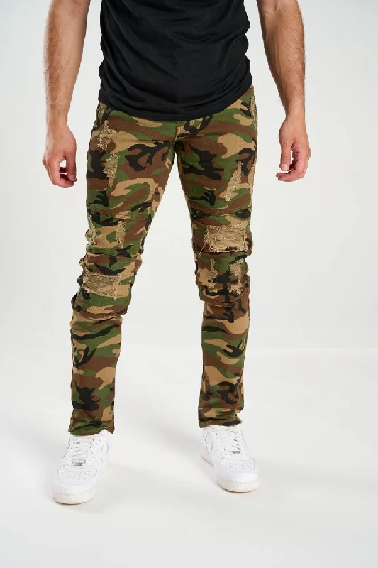 Spark Stretch Biker Camo Jean (Wood Camo)