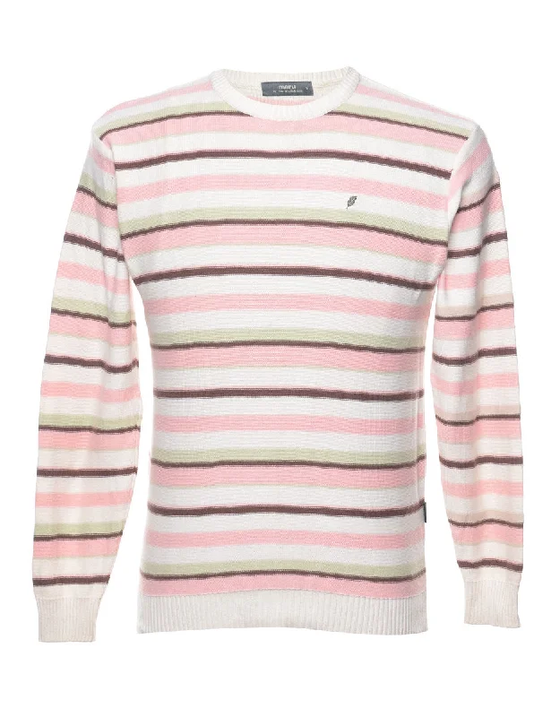 Easy-to-Wear Striped Multi-colour Jumper - M