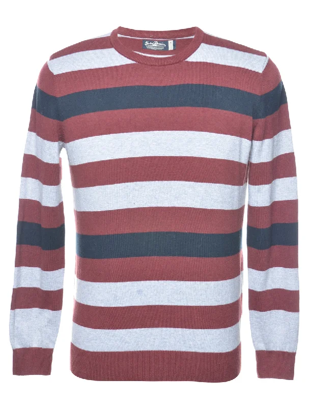 Sports Cool Striped Multi-Colour Knit Jumper - M