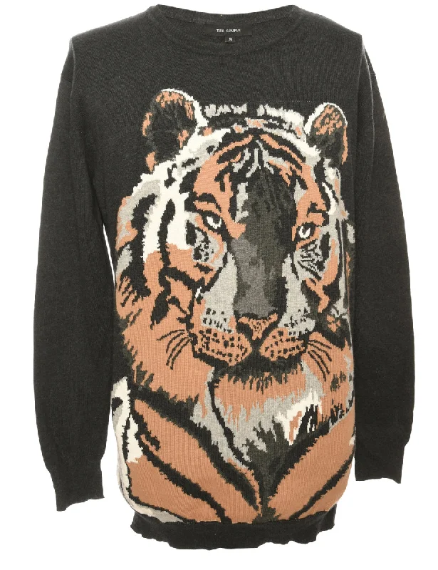 Windbreaker fashion Tiger Print Jumper - S