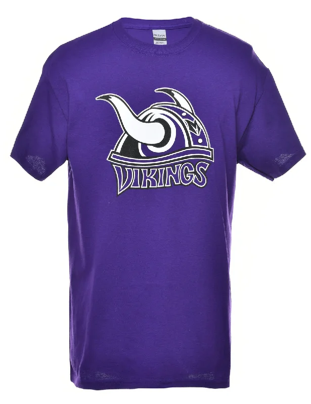 Classic And Versatile Vikings Printed T-shirt - M