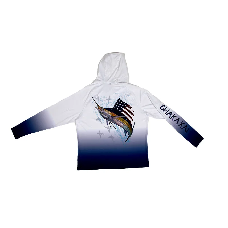 Weekend Wear America Proud Long Sleeve Hooded UPF 50 Performance Shirt