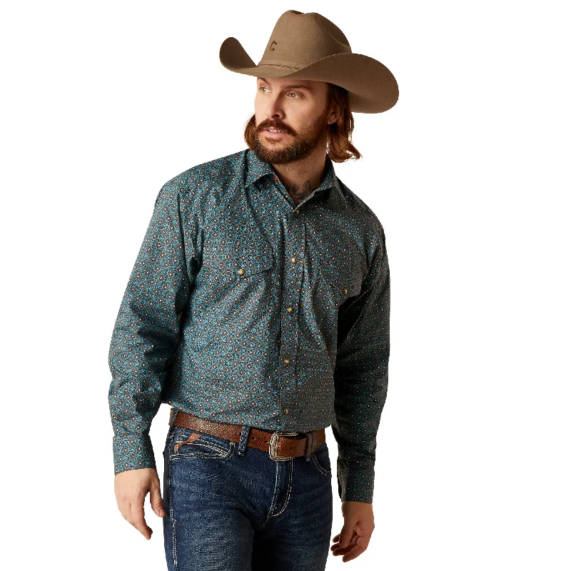 Slim Fit ARIAT BRODERICK BITTER CHOCOLATE SNAP LONG SLEEVE SHIRT