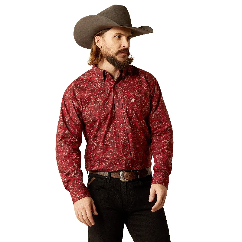 Fashion Pioneer ARIAT JAYDON RED PAISLEY LONG SLEEVE SHIRT