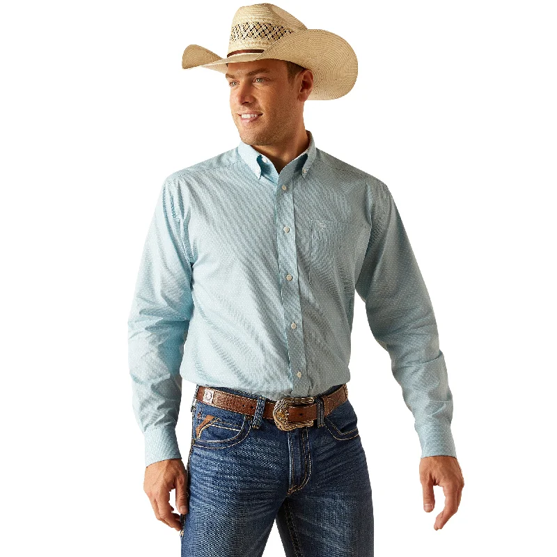 Designer Style ARIAT PORCELIAN BLUE WRINKLE FREE CLASSIC FIT SHIRT