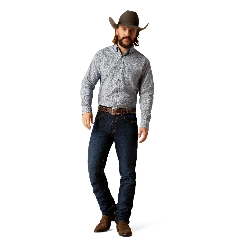Fashion Concept ARIAT RIDER LIGHT BLUE FITTED LONG SLEEVE SHIRT