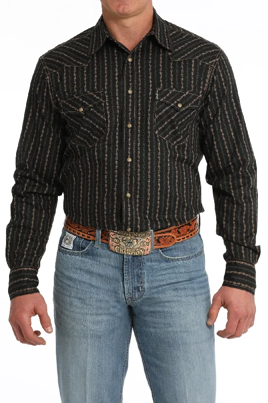 Lazy Style CINCH BLACK GARDEN LONG SLEEVE SNAP SHIRT