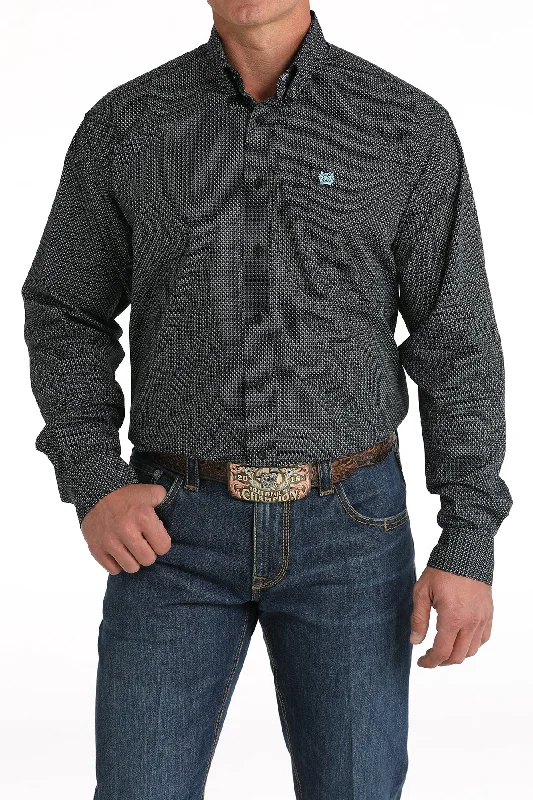 Simple Solid Color CINCH BLACK SIDE ZAG LONG SLEEVE SHIRT