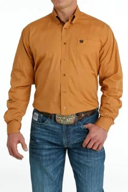 Fashionable Prints CINCH GOLD SOLID BUTTON DOWN SHIRT