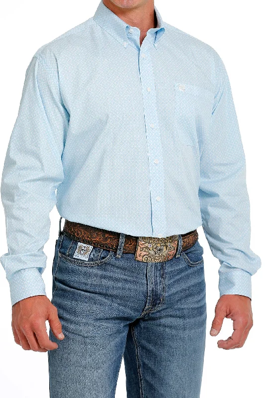 Cute Style CINCH LIGHT BLUE STAR BURST PRINT SHIRT