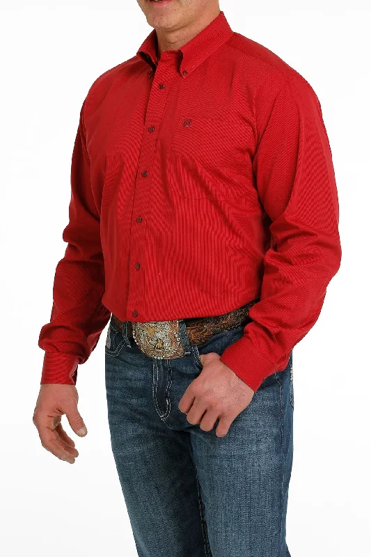 Warm Winter Series CINCH MENS RED STRIPED LONG SLEEVE SHIRT
