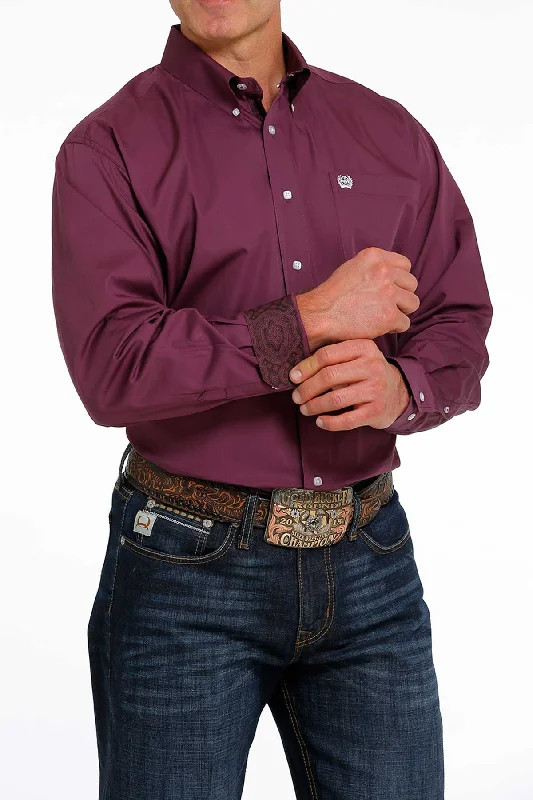Beautiful Romance CINCH MEN'S PURPLE SOLID BUTTON-DOWN WESTERN SHIRT