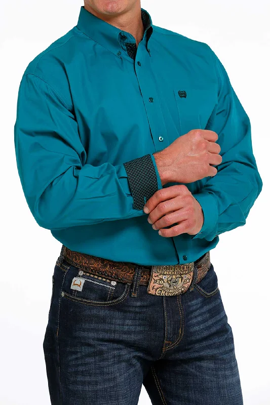 Easy Comfort Style CINCH MEN'S TEAL SOLID BUTTON-DOWN WESTERN SHIRT
