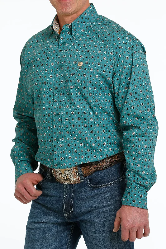 Simple Looks CINCH MENS TEAL LONG SLEEVE SHIRT