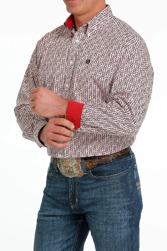 Classic CINCH WHITE & RED GEOMETRIC PRINT