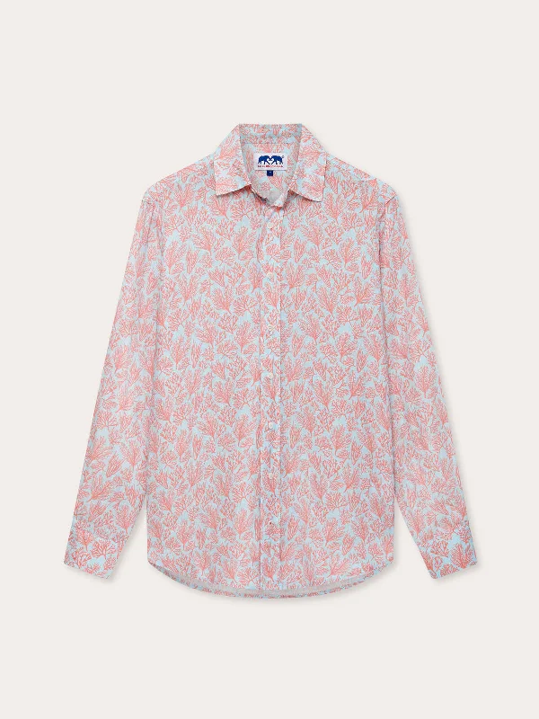 Retro Design Men's Crazy Coral Abaco Linen Shirt