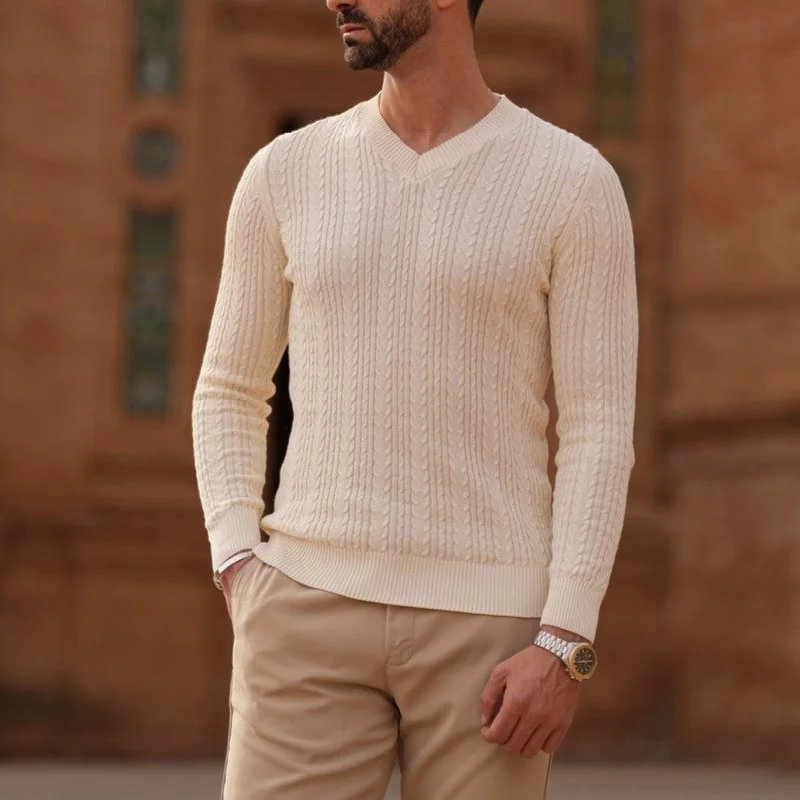 Stunning Fashion Donato Loures v-neck lightweight sweater beige